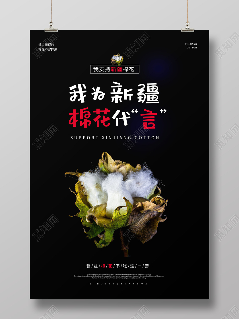简洁我为新疆棉花代言海报