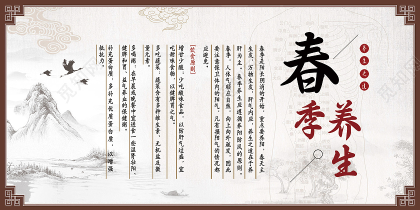 灰色大气春季养生春季养生单面展板