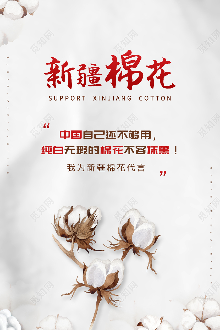 我支持新疆棉花为新疆棉花代言海报