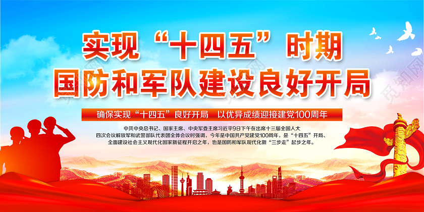 蓝色风格十四五规划十四五规划展板宣传栏