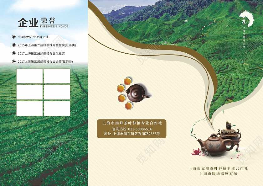 中国风茶道茶文化茶厂茶叶三折页