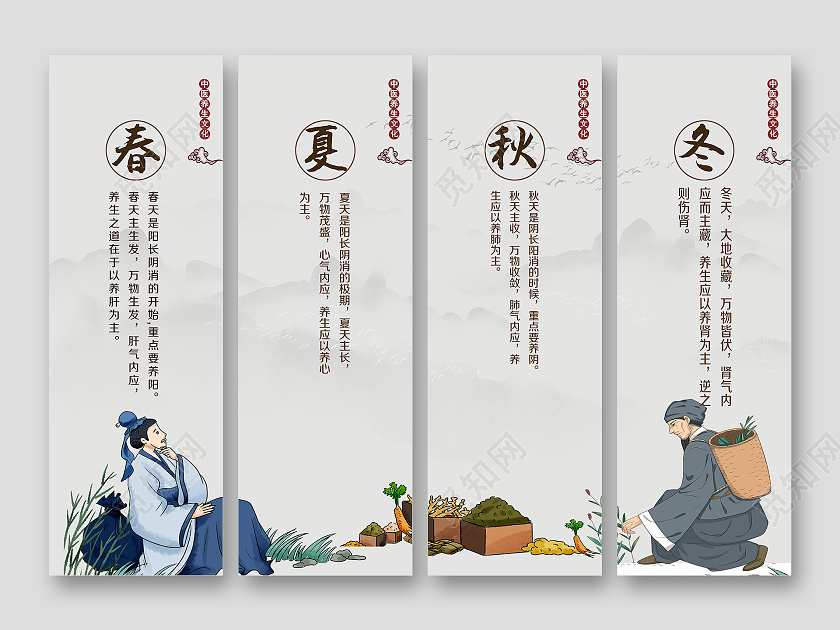 棕色简约中医海报套图中医海报中医宣传