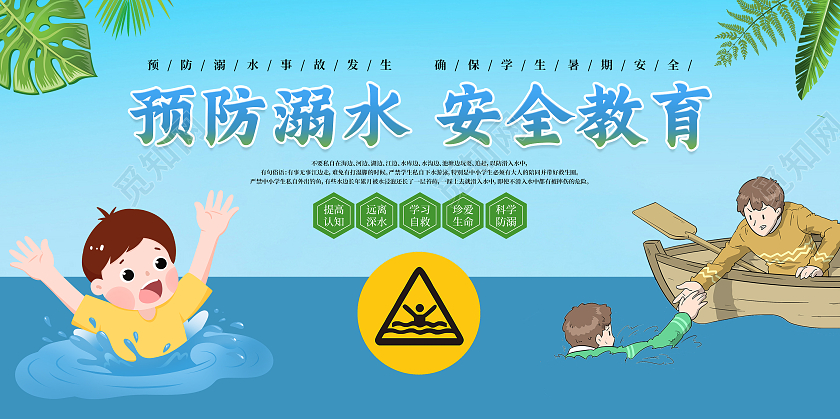 预防溺水安全教育展板