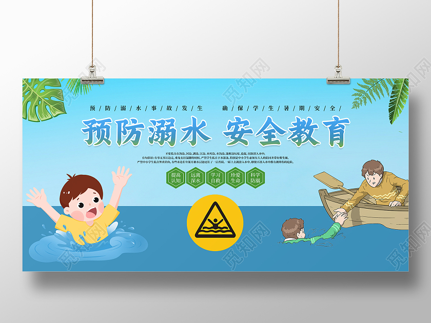 预防溺水安全教育展板