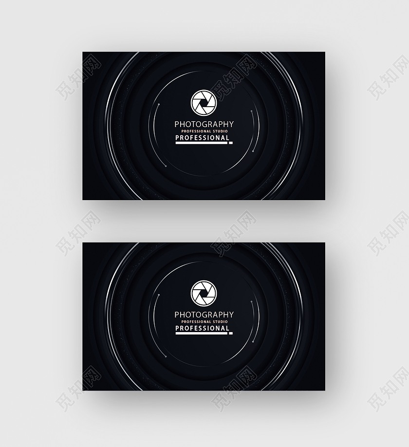 黑色时尚风格摄影名片摄像名片