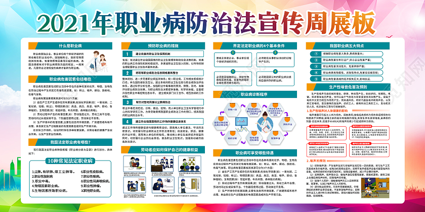 几何风格职业病防治宣传周职业病防治法宣传周宣传栏
