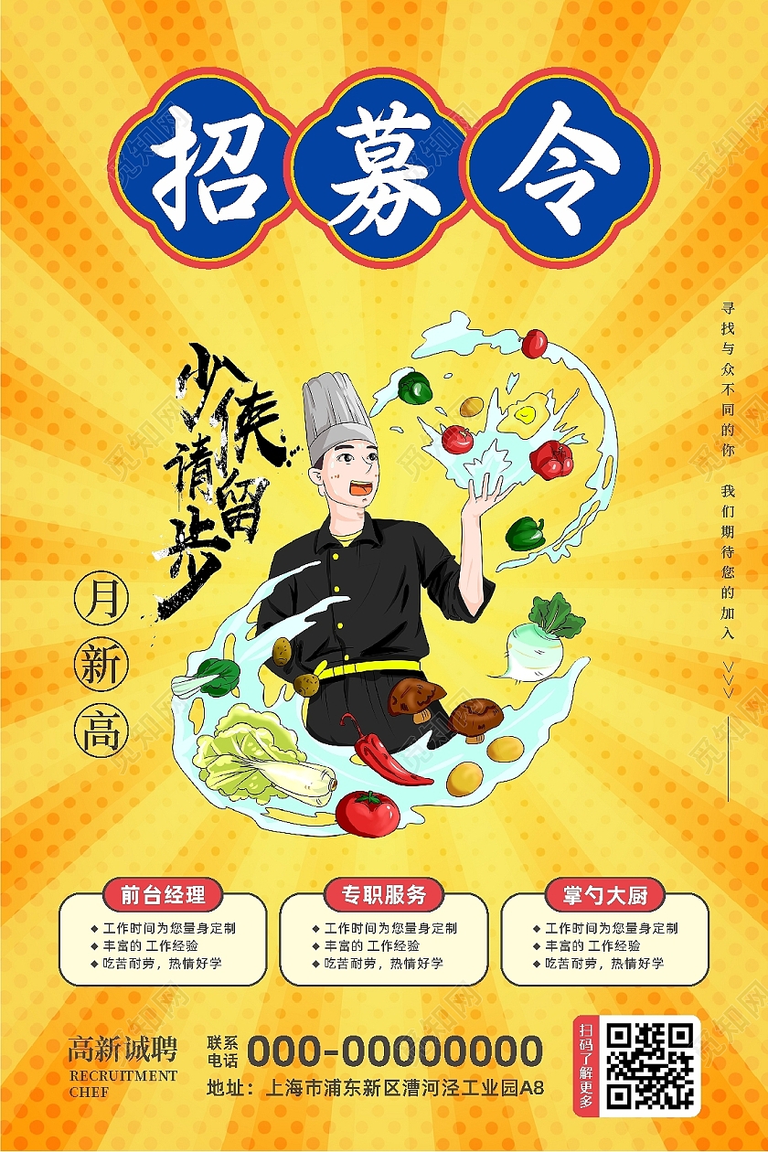 餐饮招聘海报