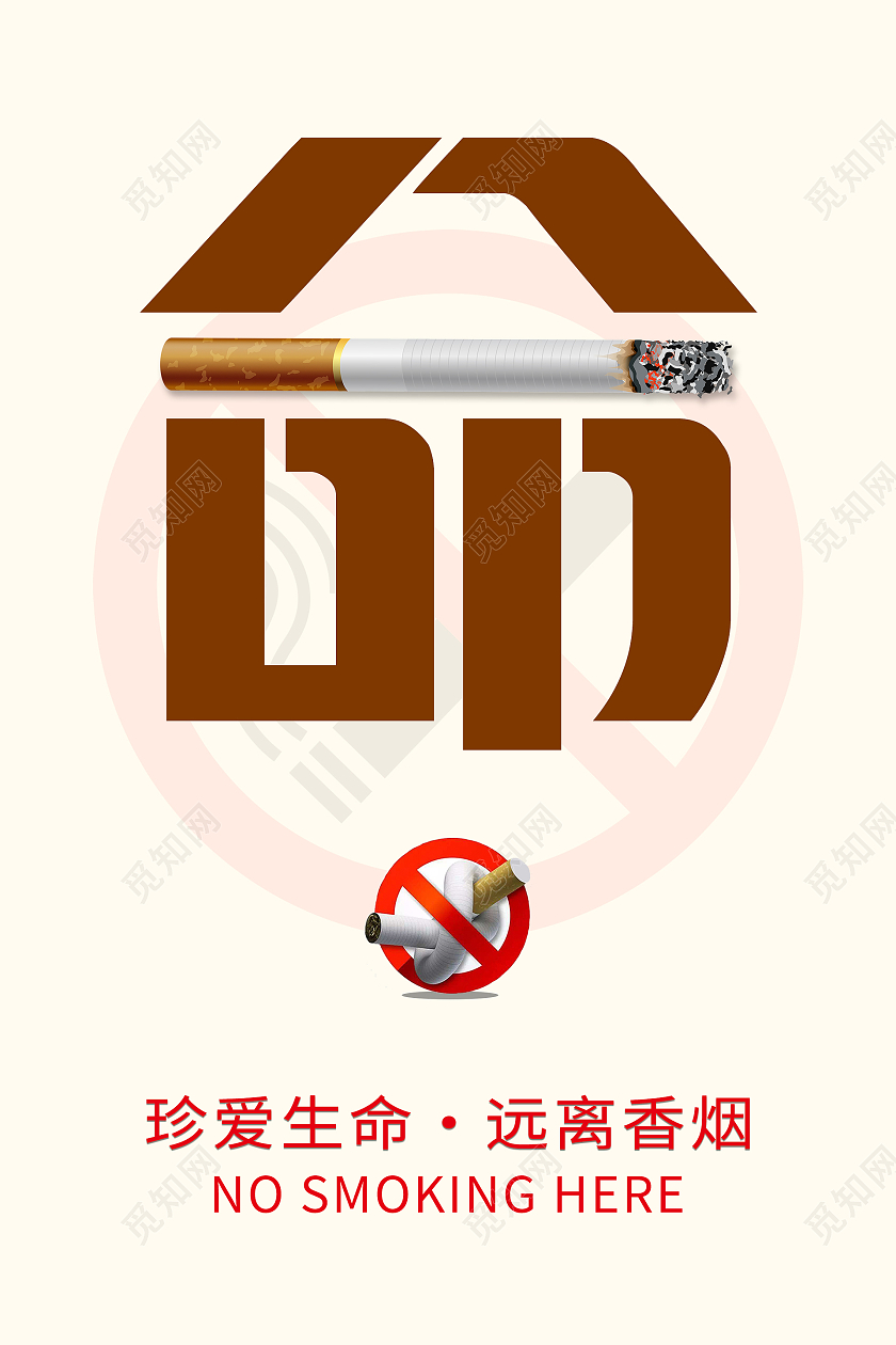 简约大气珍爱生命远离香烟世界无烟日海报