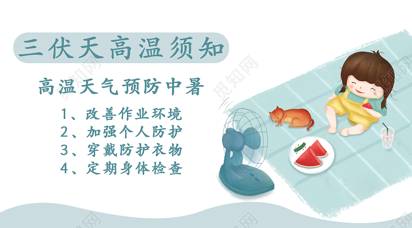 绿色简约清新三伏天高温须知夏天微信公众号封面夏天公众号