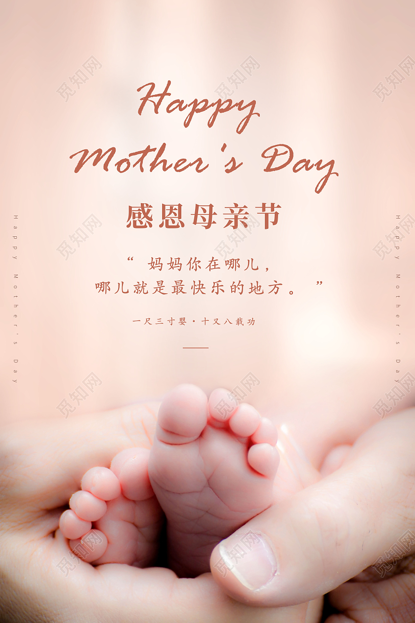 简约母亲节感恩母亲节宣传海报