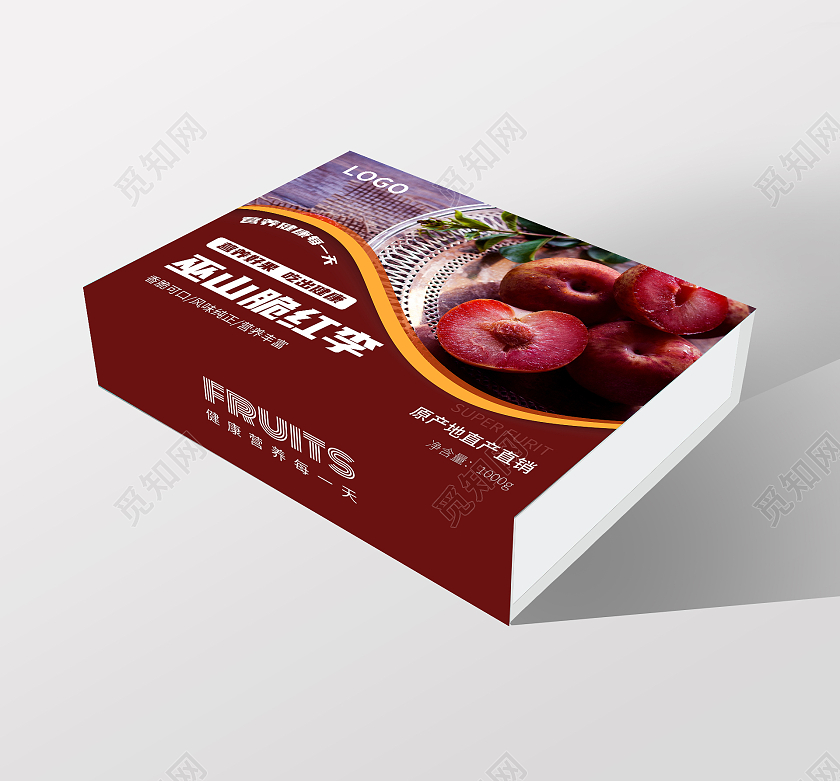 红色巫山脆红李简约包装李子包装