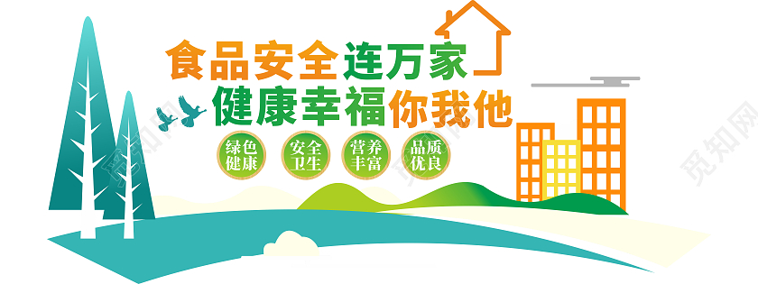 彩色活跃风格社区食品安全文化墙