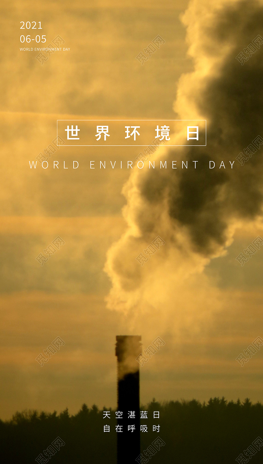 黄色写实世界环境日宣传世界环境日ui手机海报