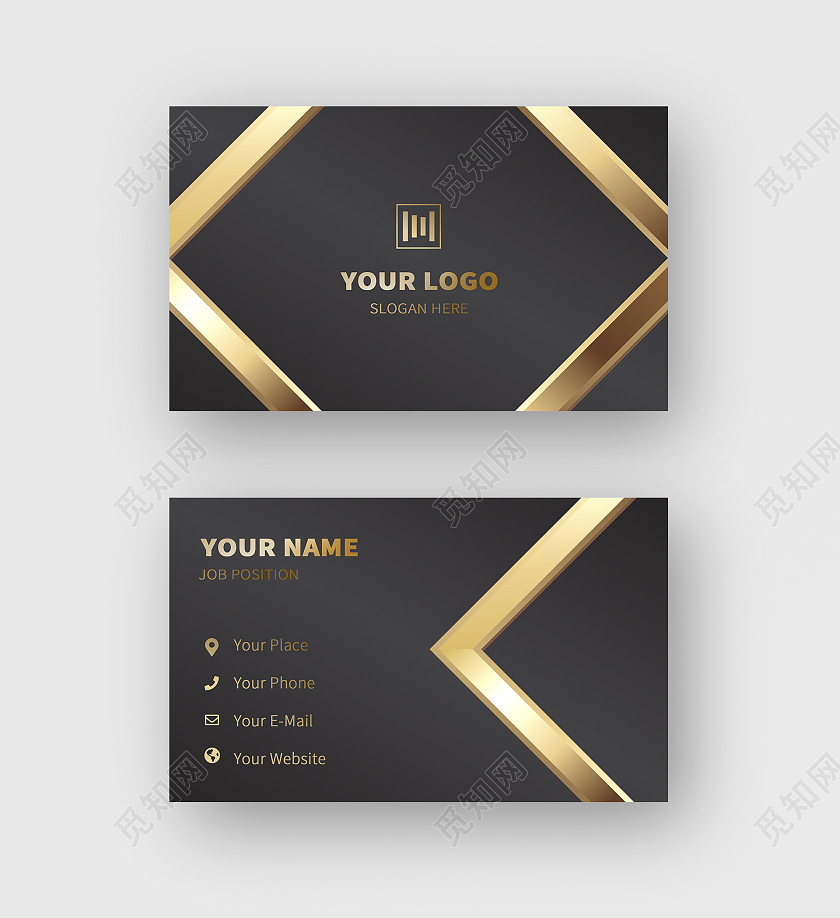 黑色 时尚简约 商务 名片黑金名片
