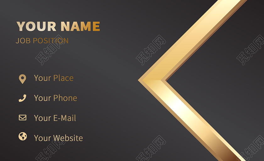 黑色 时尚简约 商务 名片黑金名片