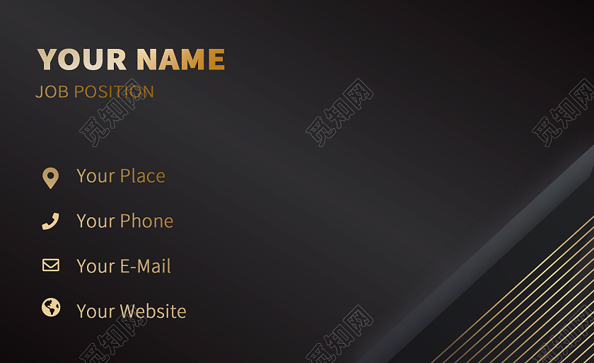 黑色时尚简约商务名片黑金名片