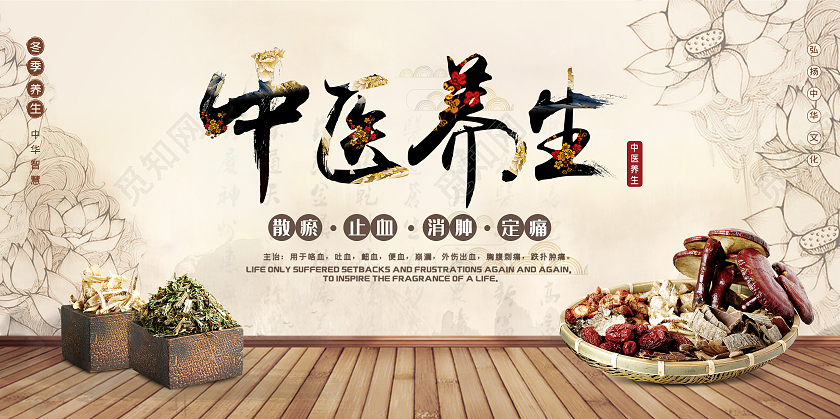 复古中医养生宣传展板中医海报中医宣传