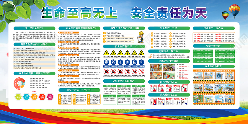 蓝色风格安全生产月全国安全生产月宣传栏