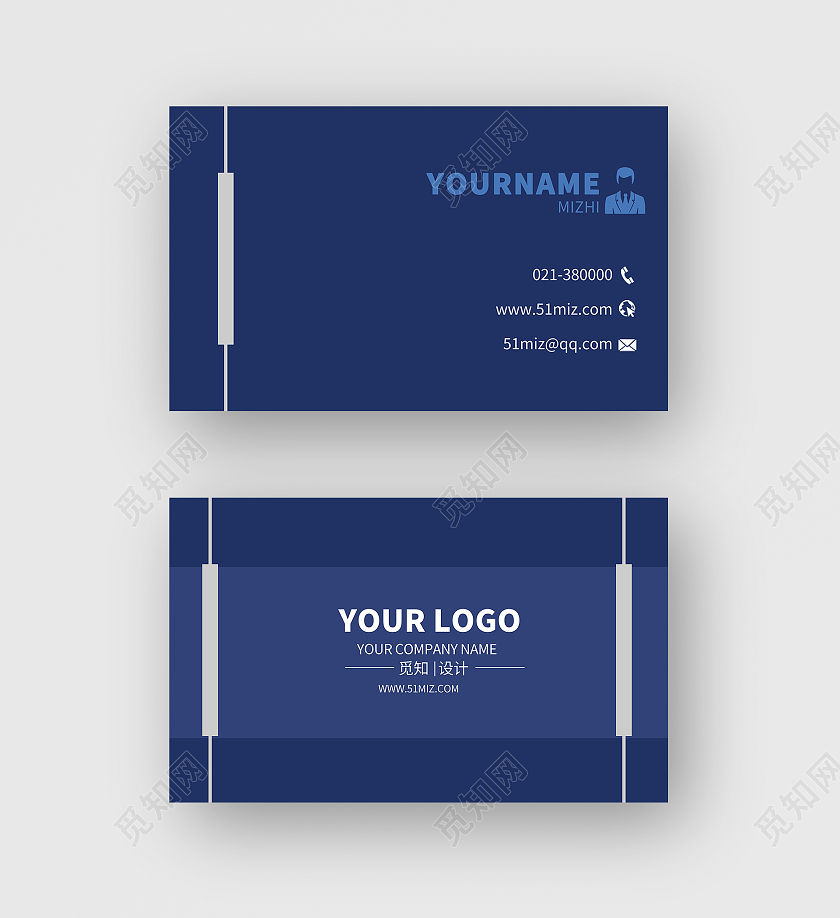 深色几何保险名片