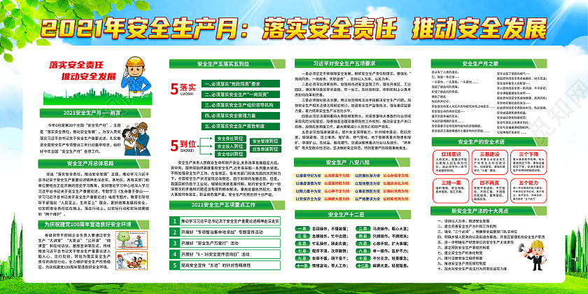蓝色风格安全生产月全国安全生产月宣传栏