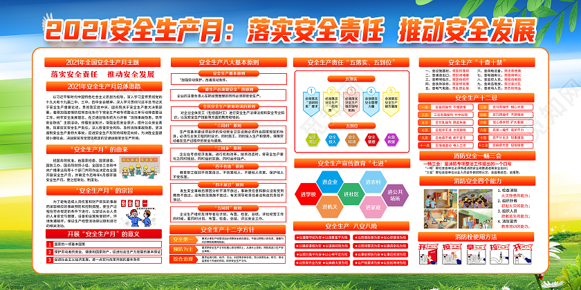 蓝色风格安全生产月全国安全生产月宣传栏