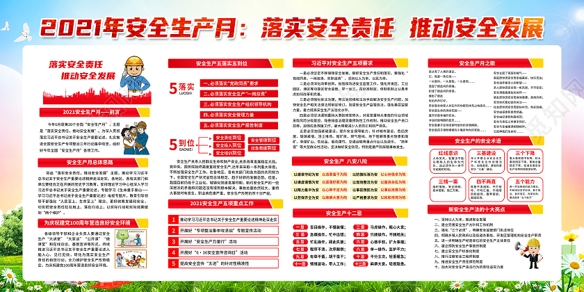 水彩风格安全生产月全国安全生产月宣传栏