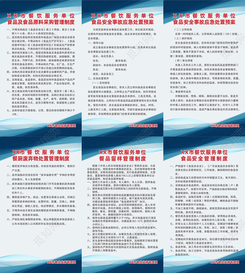 餐饮管理制度牌海报宣传栏餐饮服务食品安全公示