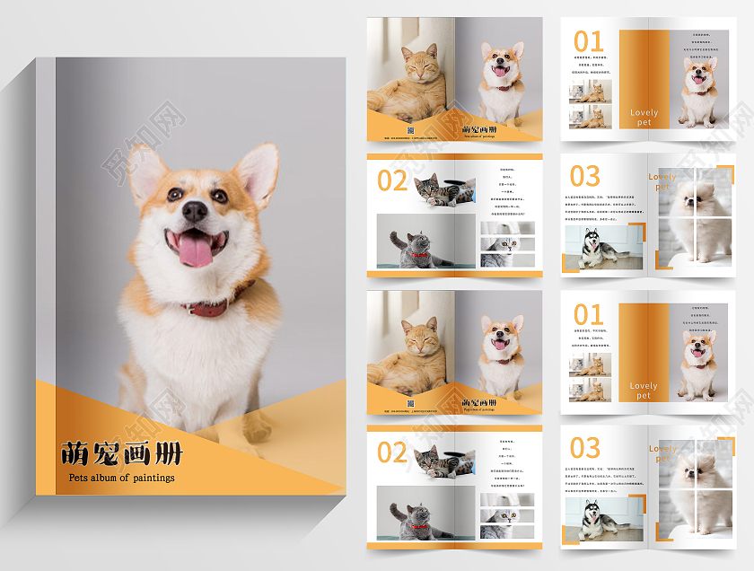 灰色简约萌宠画册
