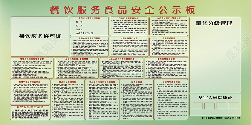 浅色简约风餐饮服务视频安全公示板展板餐饮服务食品安全公示