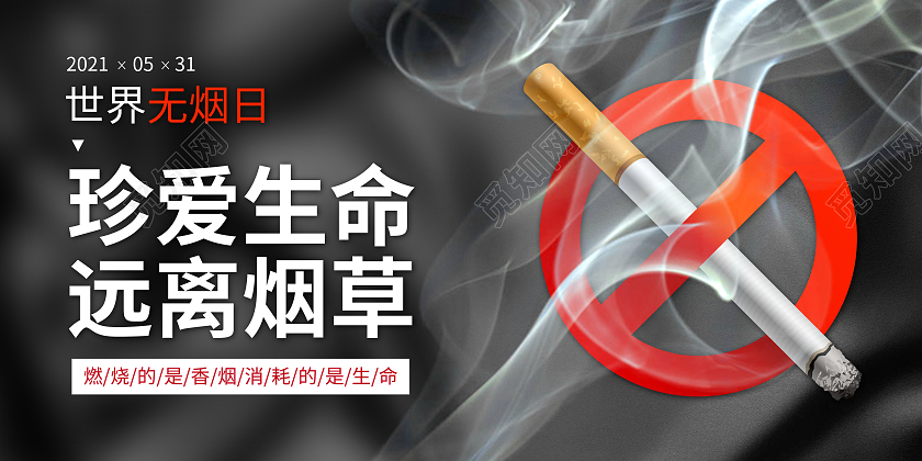 黑色简约世界无烟日世界无烟日宣传栏