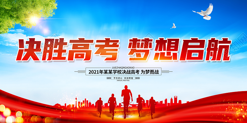 大气决胜高考梦想起航宣传展板