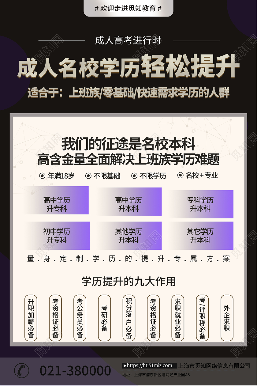 成人高考名校轻松提升海报成人高考招生