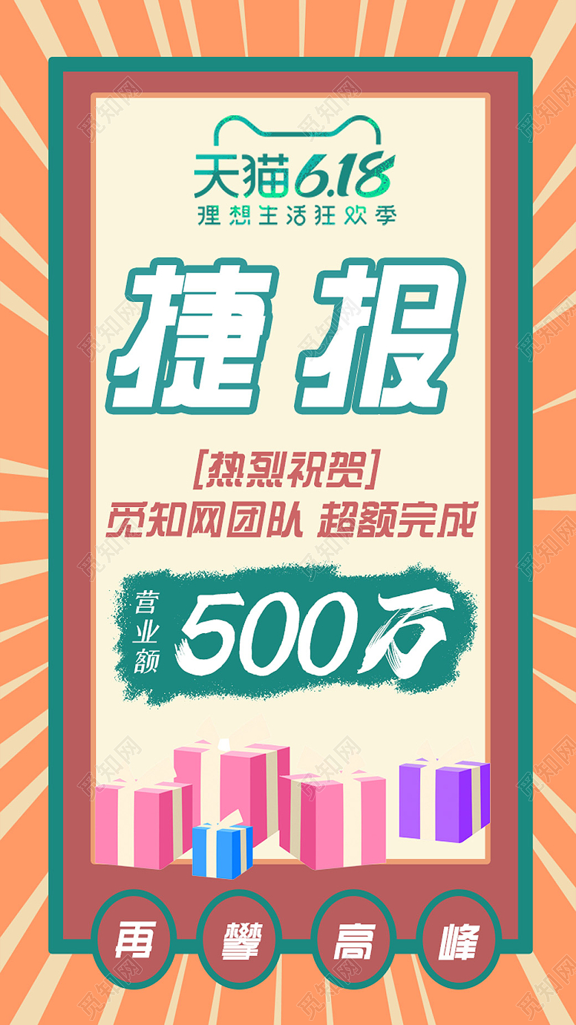 简约活泼大气618战报手机海报