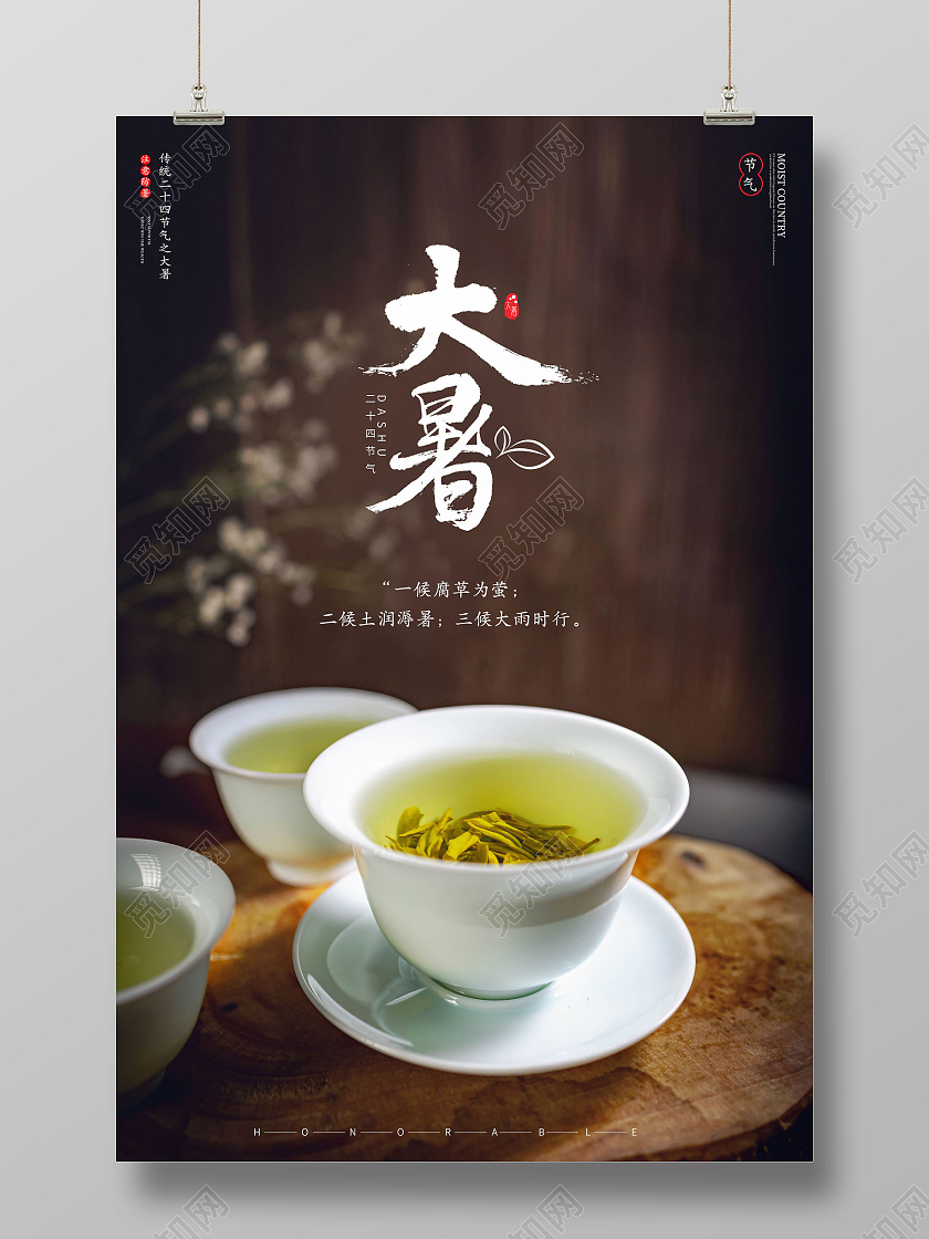 中国传统节日二十四节气大暑海报二十四节气24节气大暑