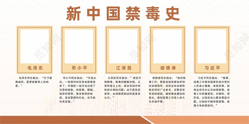 新中国禁毒教育知识宣传展板禁毒历史