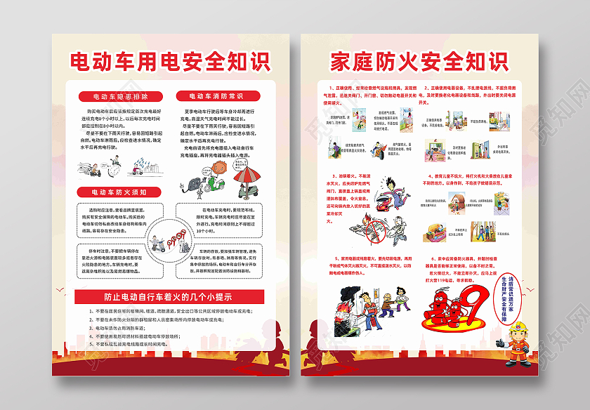 电动车家庭防火安全知识宣传单电动车安全