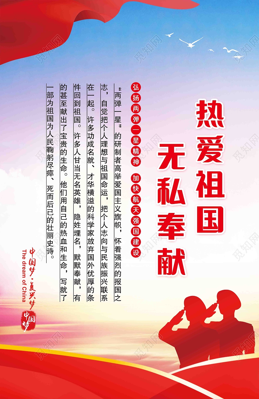 蓝色风格两弹一星精神海报套图两弹一星精神套图