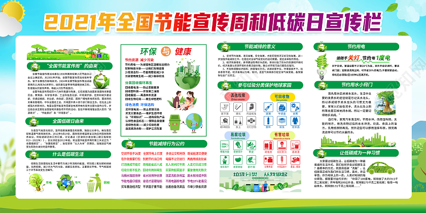 蓝色风格节能减排全国节能宣传周宣传栏