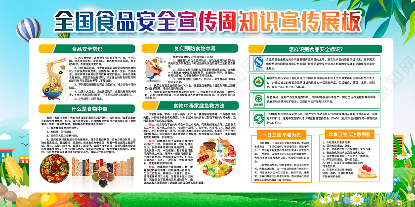 蓝色风格食品安全宣传展板全国食品安全宣传周宣传栏