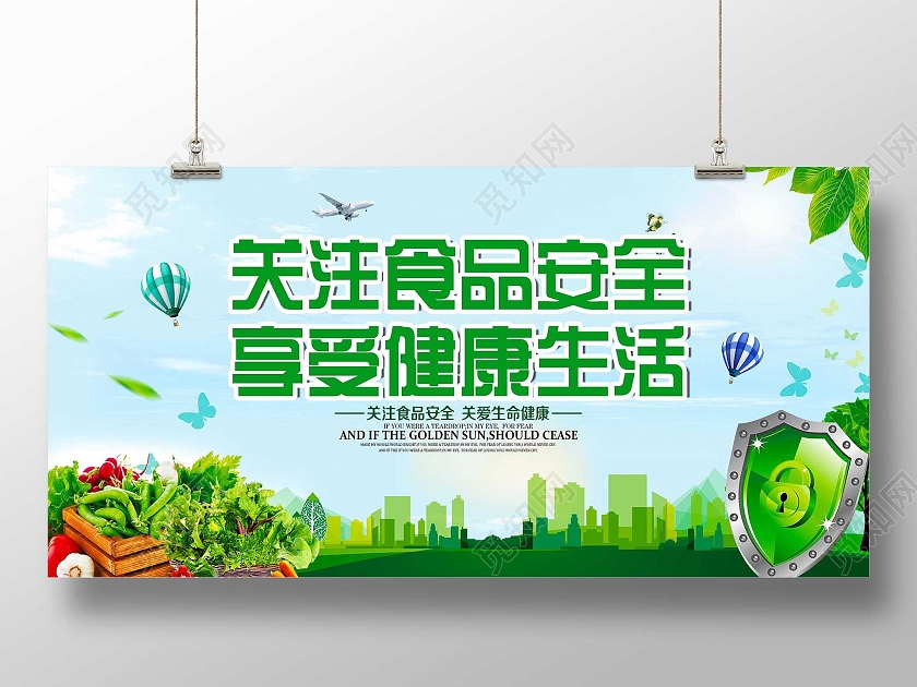 绿色大气关注食品安全享受健康生活宣传展板