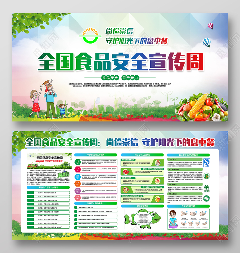 几何风格食品安全宣传全国食品安全宣传周宣传栏