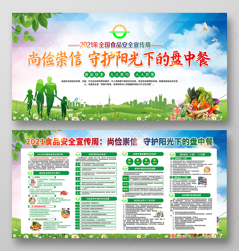 蓝色风格食品安全宣传展板全国食品安全宣传周宣传栏