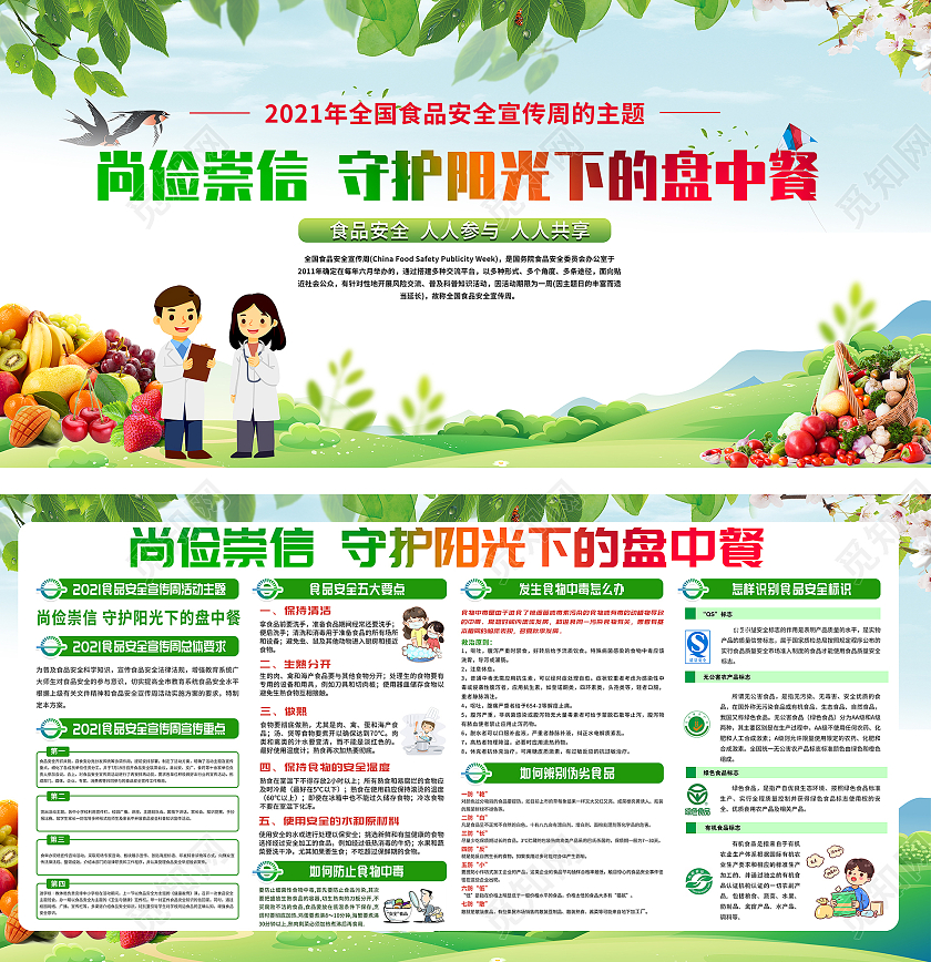 绿色尚检崇信守护阳光下的盘中餐食品安全宣传周全国食品安全宣传周宣传栏