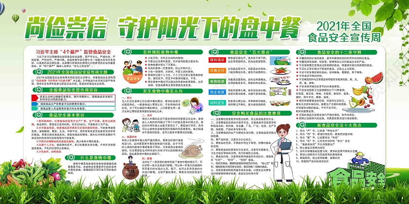 绿色2021年全国食品安全宣传周展板全国食品安全宣传周宣传栏