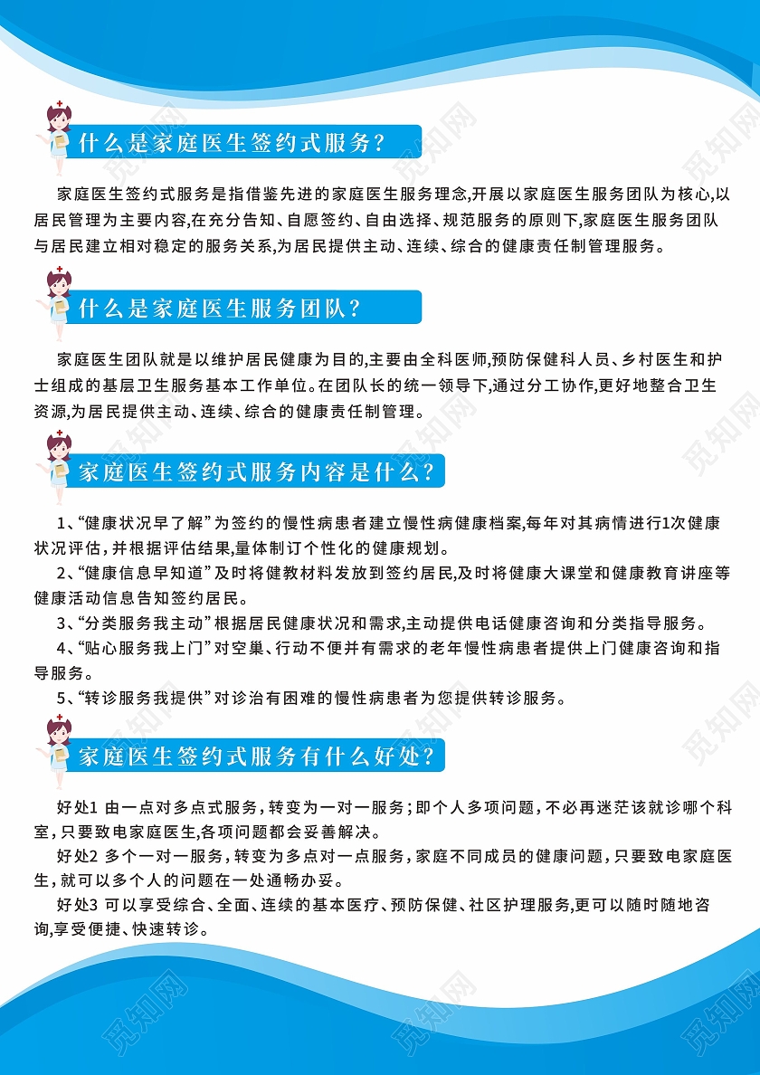 蓝色签约家庭医生健康服务知识