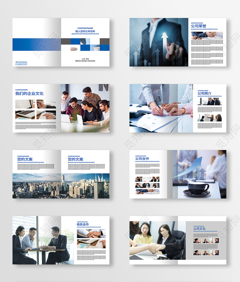 蓝色商务企业公司介绍画册