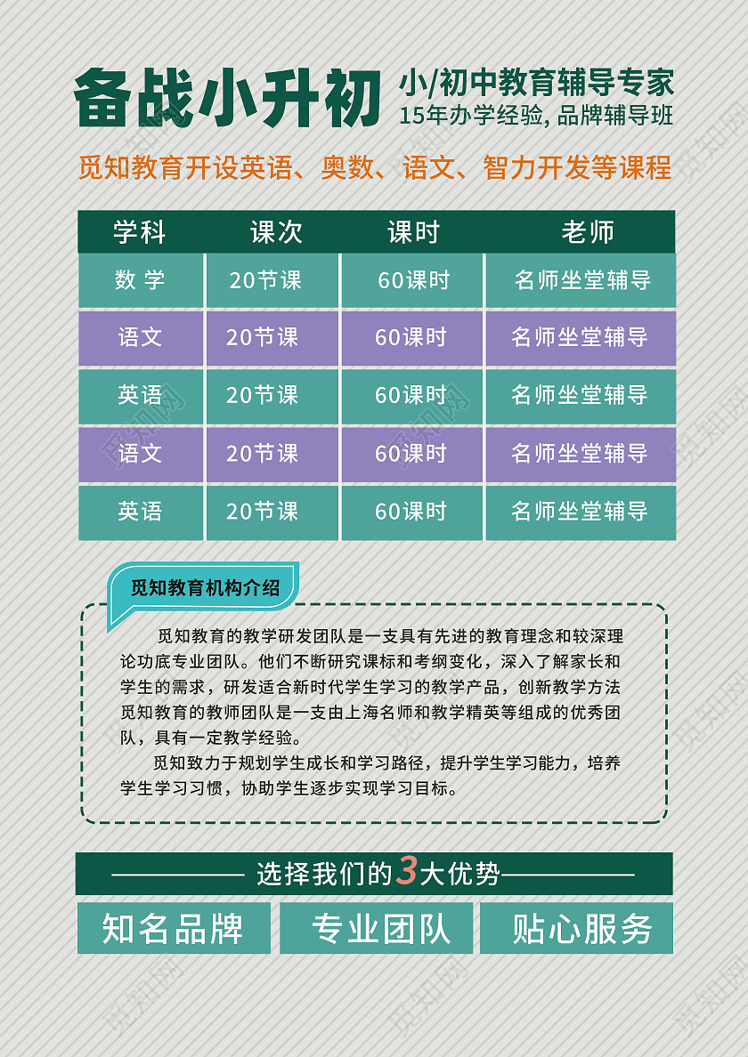 绿色卡通风格暑假班招生宣传单暑假班招生简章