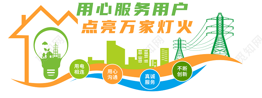 彩色风格电力电网标语文化墙电力电网文化墙