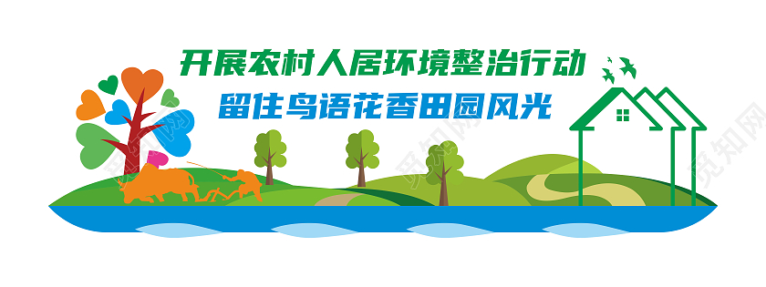 绿色简约风格农村人居环境整治文化墙