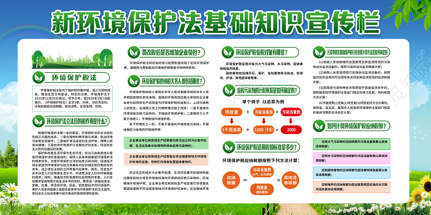 绿色环境保护法宣传栏